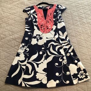 Navy Coral Lilly Dress